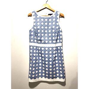 346 Brooks Brothers dress preppy geometric spring summer 100% cotton women 14